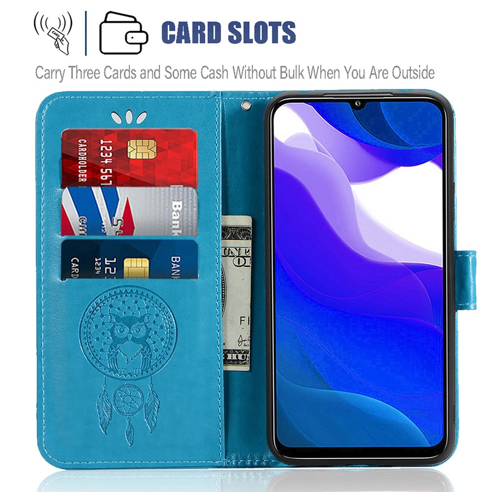  Xiaomi Redmi 9T - Dream Catcher Läder Fodral - Blå