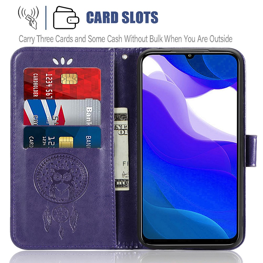  Xiaomi Redmi 9T - Dream Catcher Läder Fodral - Lila