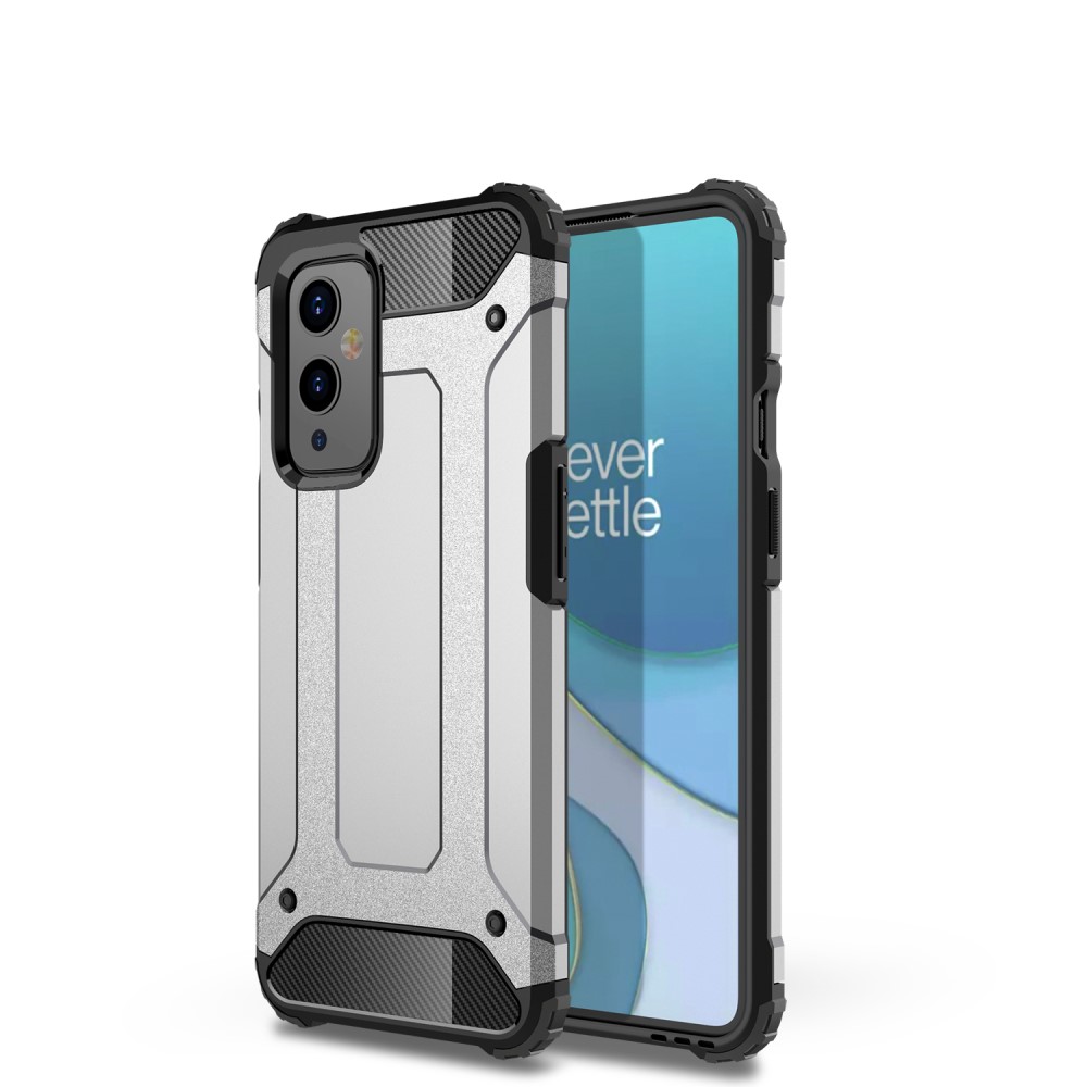  OnePlus 9 - Shockproof Armor Hybrid Skal - Silver