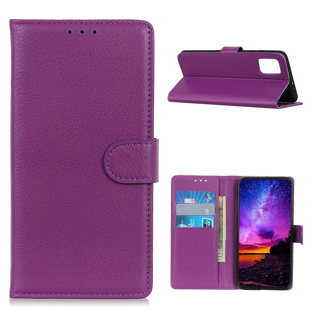  OnePlus 9 - Litchi Läder Fodral - Lila