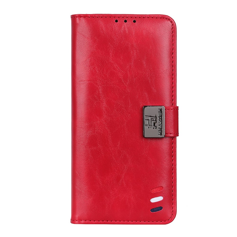 KHAZNEH OnePlus 9 - KHAZNEH Tri-Color Läder Fodral - Röd