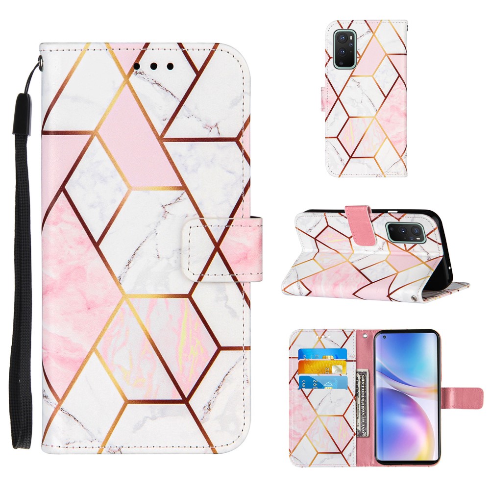  OnePlus 9 - Marmor Textur Läder Fodral
