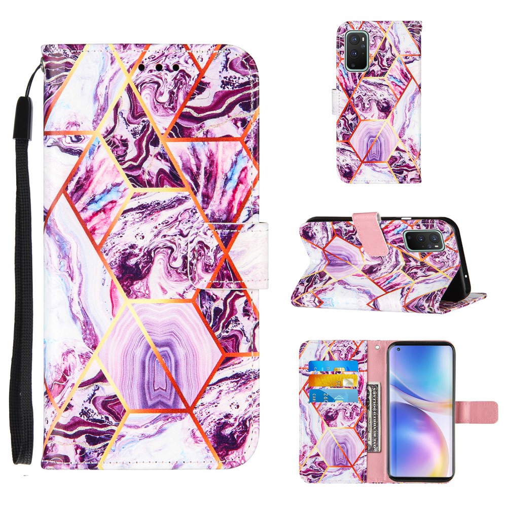  OnePlus 9 - Marmor Textur Läder Fodral