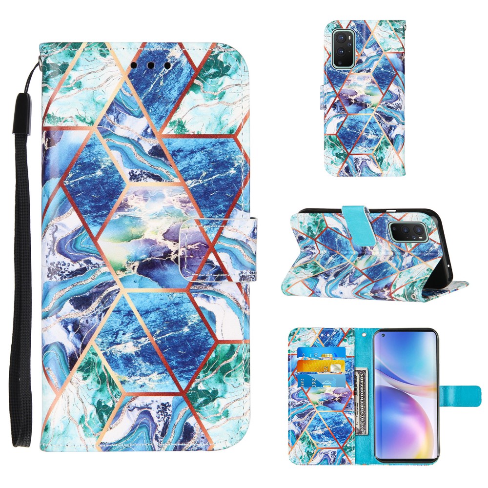  OnePlus 9 - Marmor Textur Läder Fodral