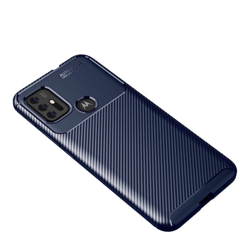  Motorola Moto G10/G20/G30 - Kolfiber Textur Skal - Blå