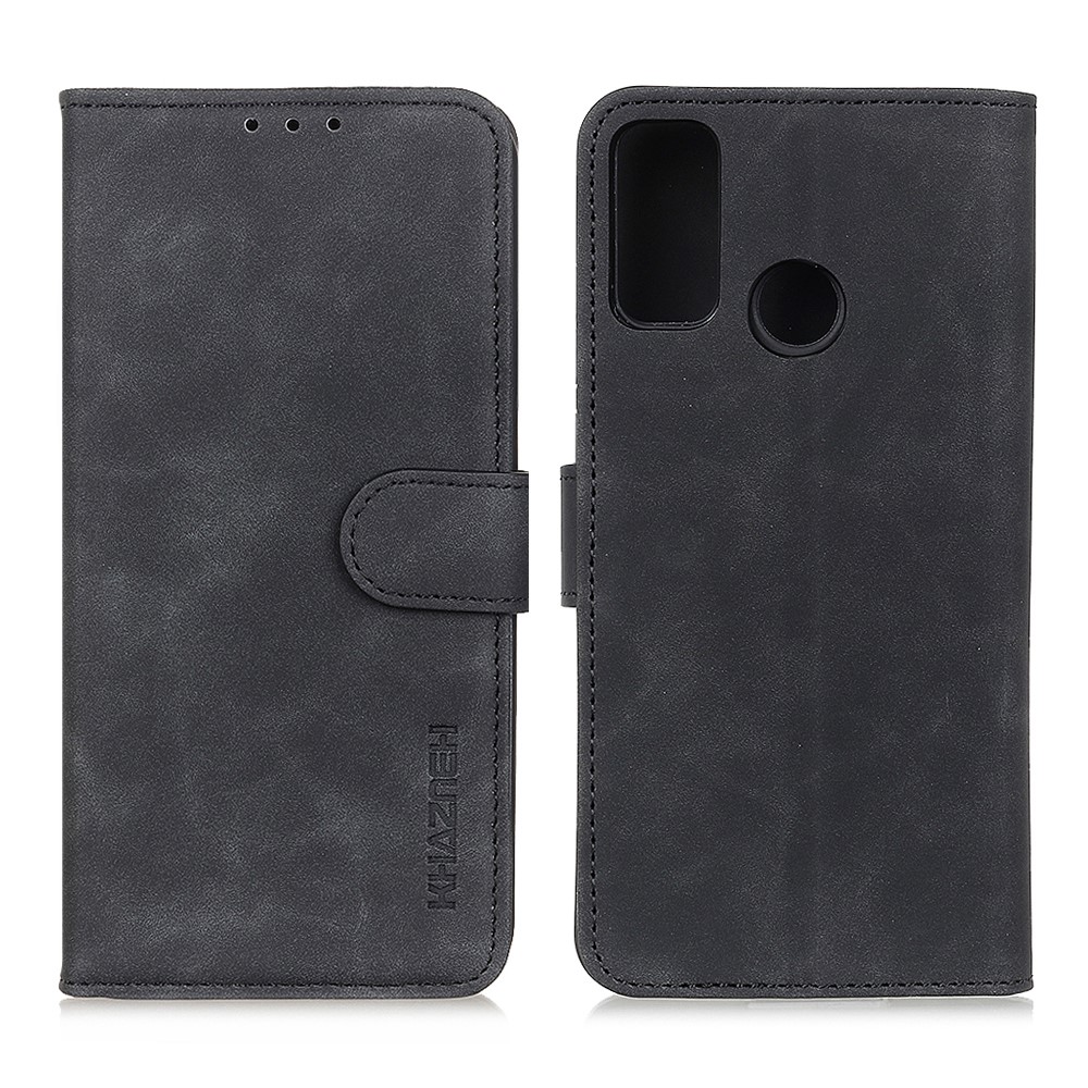 KHAZNEH Motorola Moto G10/G20/G30 - KHAZNEH Retro Läder Fodral - Svart