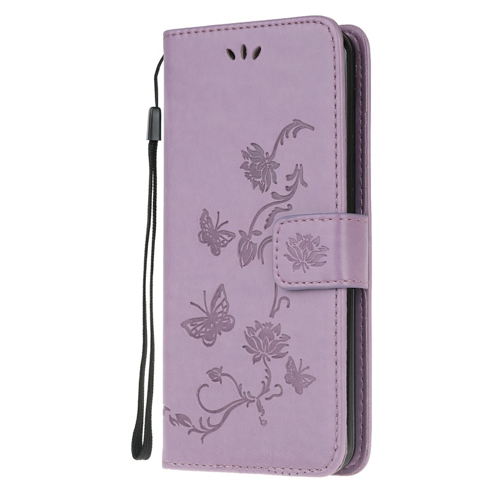  Motorola Moto G10/G20/G30 - Tryckt Flower/Butterfly Fodral - Lila