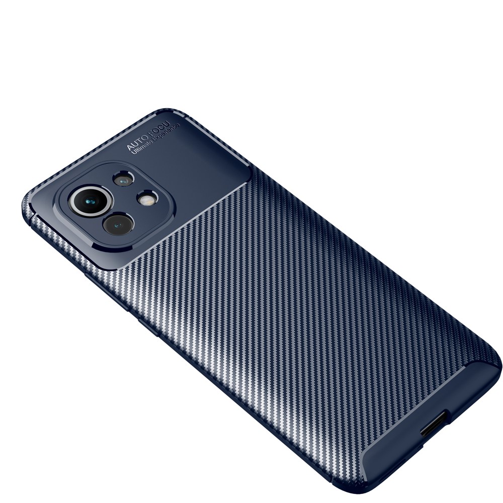  Xiaomi Mi 11 - Kolfiber Textur Skal - Blå