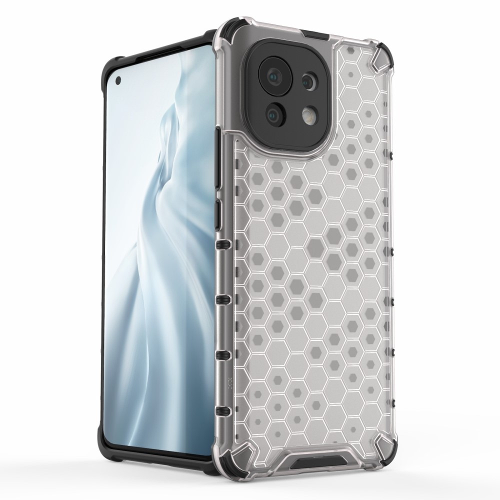  Xiaomi Mi 11 - Armor Honeycomb Textur Skal - Vit