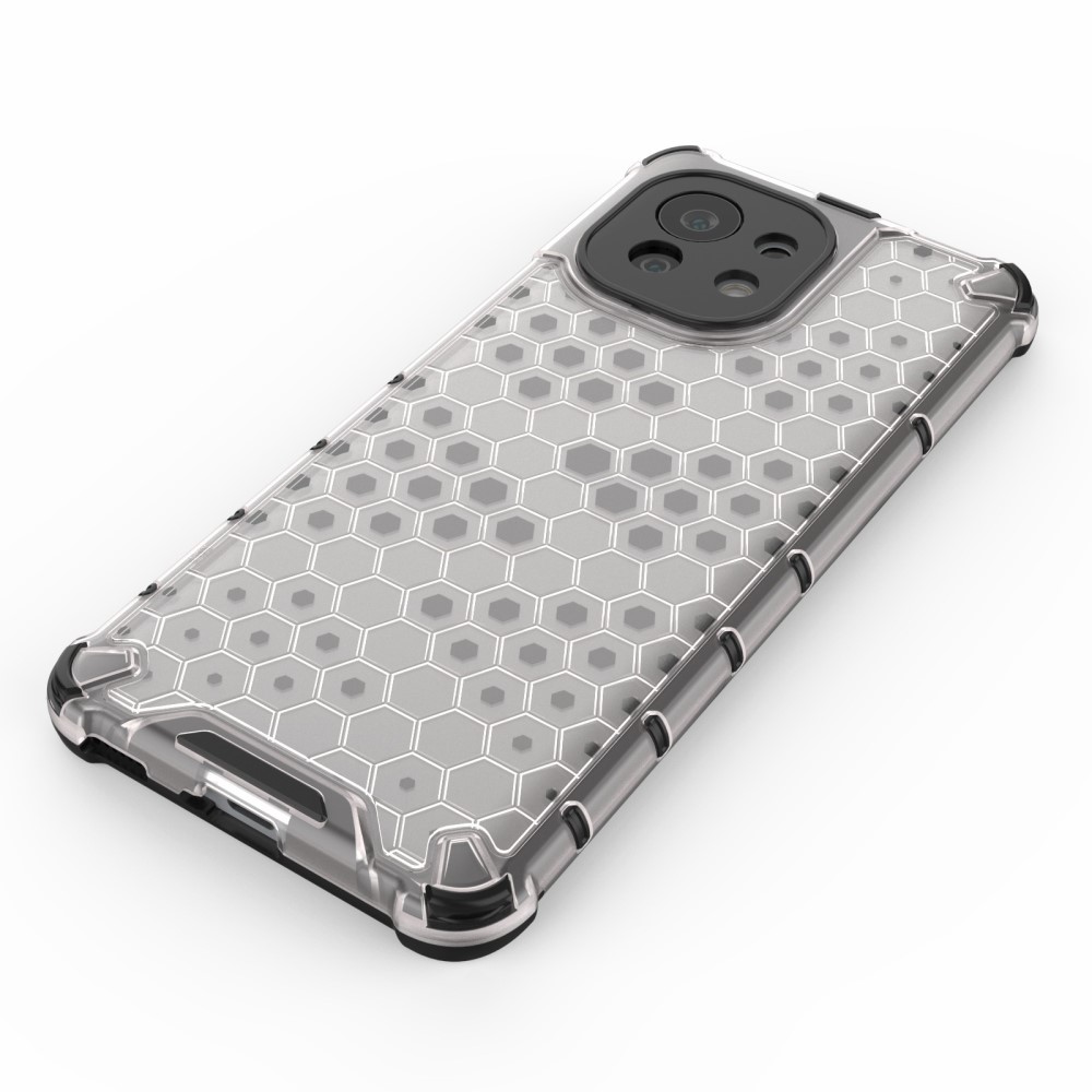  Xiaomi Mi 11 - Armor Honeycomb Textur Skal - Vit