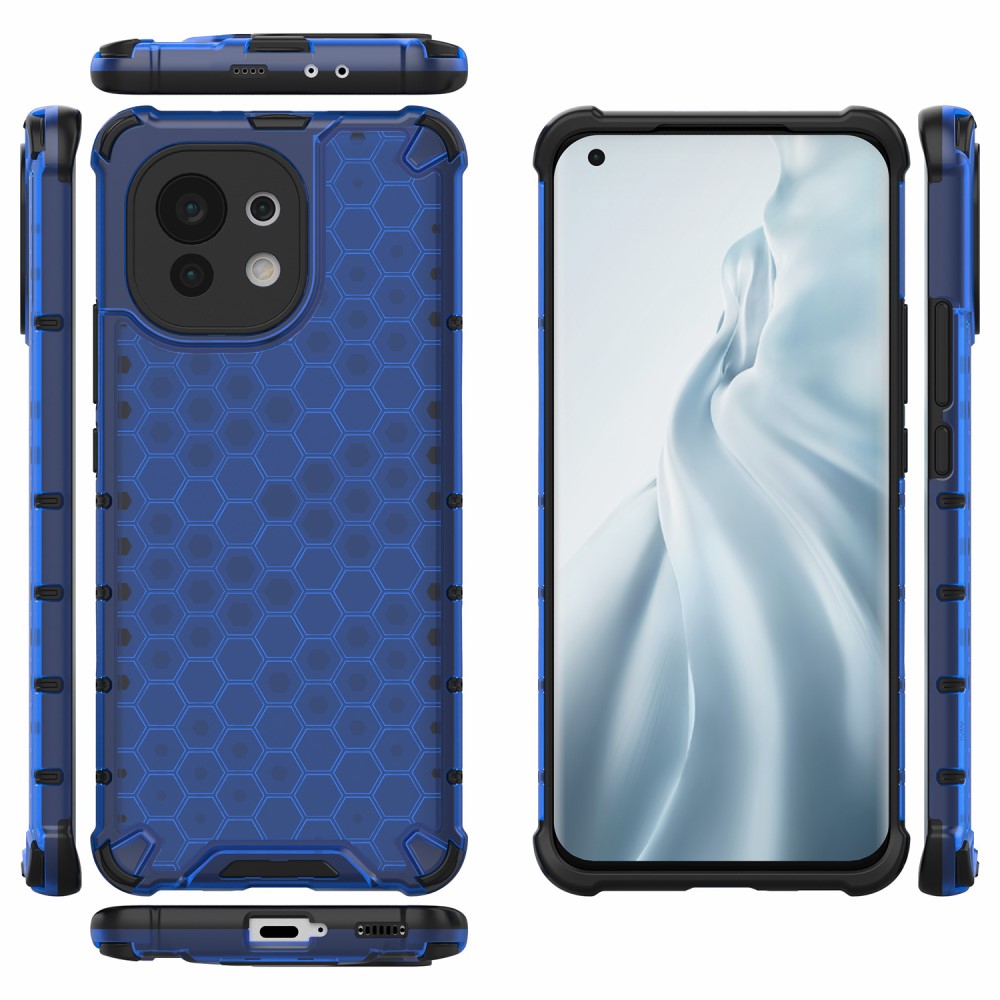  Xiaomi Mi 11 - Armor Honeycomb Textur Skal - Blå