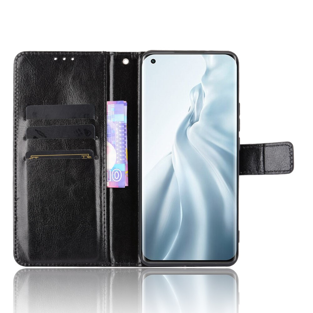  Xiaomi Mi 11 - Crazy Horse Fodral - Svart