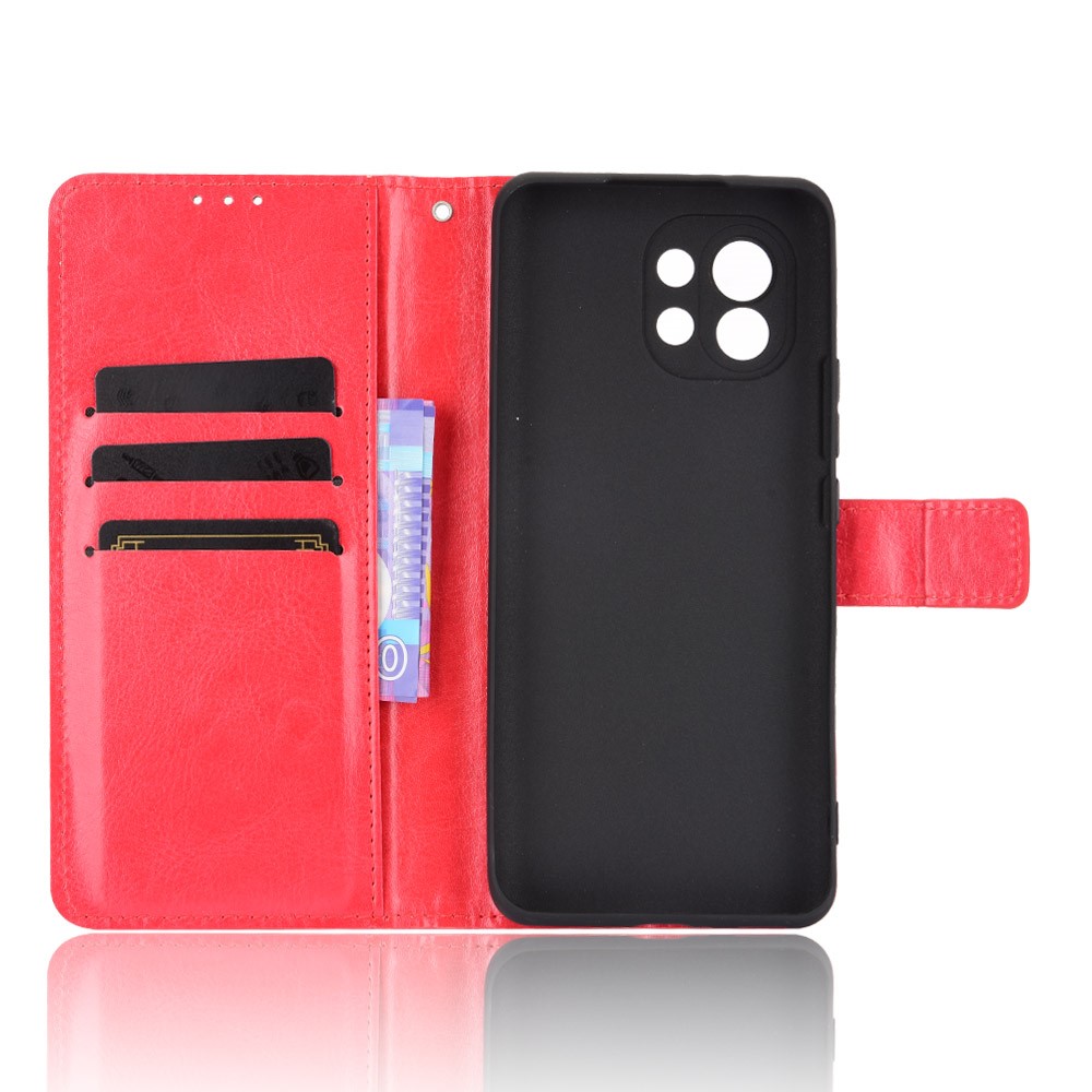  Xiaomi Mi 11 - Crazy Horse Fodral - Röd