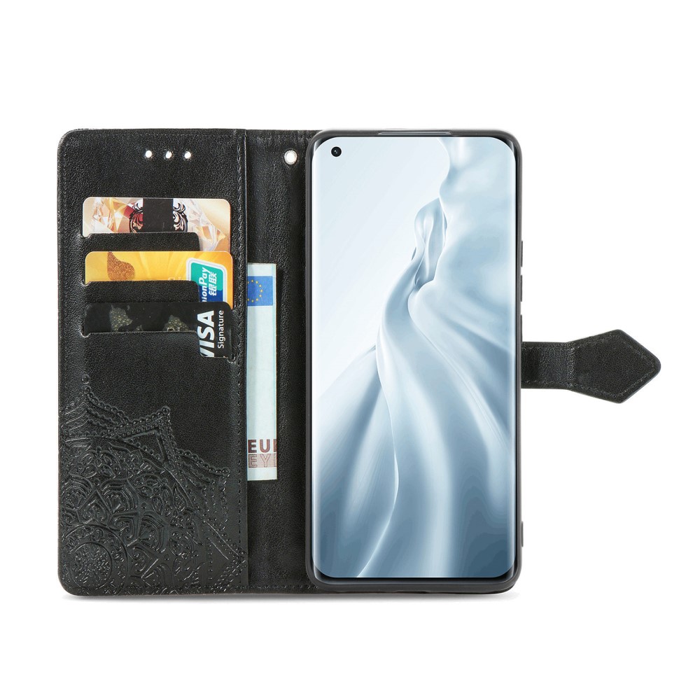 Xiaomi Mi 11 - Mandala Läder Fodral - Svart