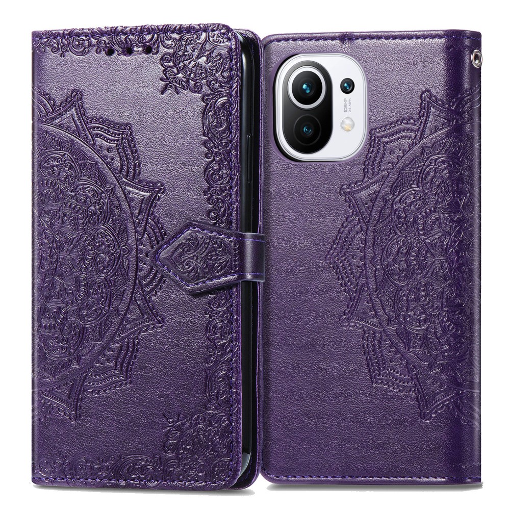  Xiaomi Mi 11 - Mandala Läder Fodral - Lila