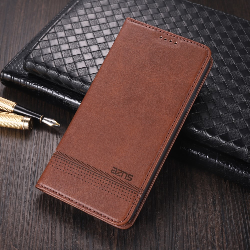 AZNS Xiaomi Mi 11 - AZNS Läder Flip Fodral - Brun