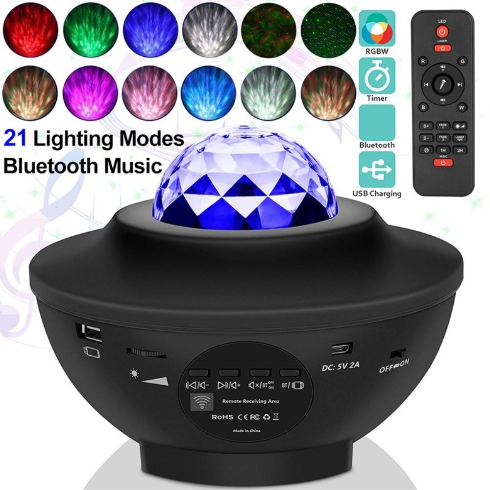  Galaxylampa / Stjärnprojektor LED Med Bluetooth Högtalare