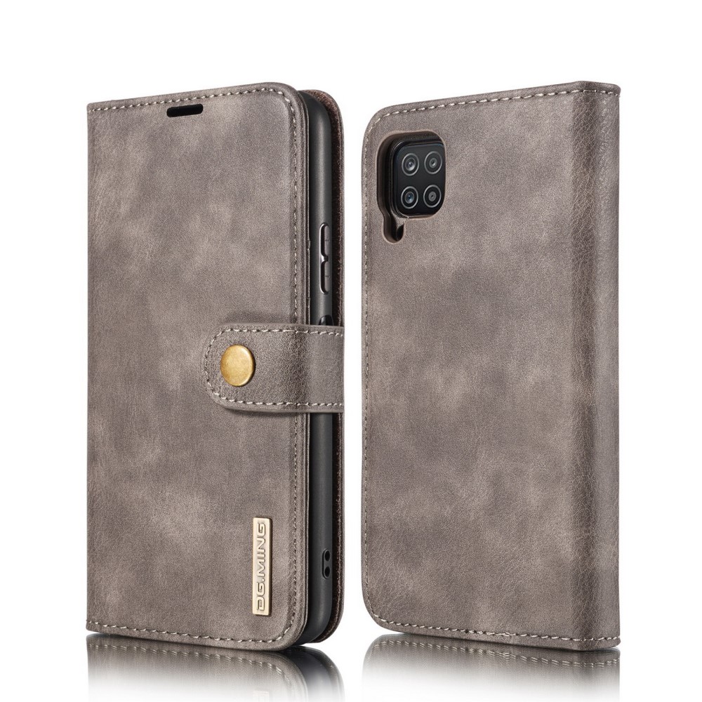 DG.MING Samsung Galaxy A12 - DG.MING 2in1 Magnet Fodral - Grå
