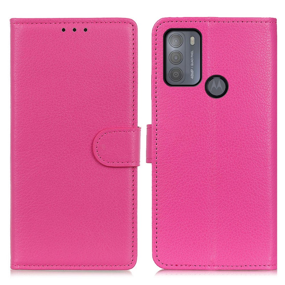  Motorola Moto G50 - Litchi Läder Fodral - Rosa