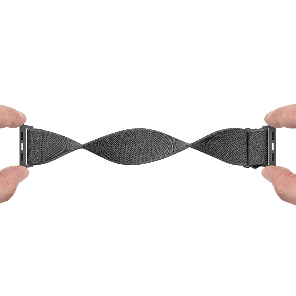  Nylon Armband Justerbart Apple Watch 42/44/45/46/49 mm Mörk Grå