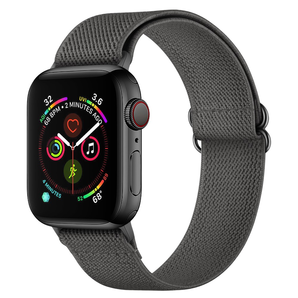  Nylon Armband Justerbart Apple Watch 42/44/45/46/49 mm Mörk Grå
