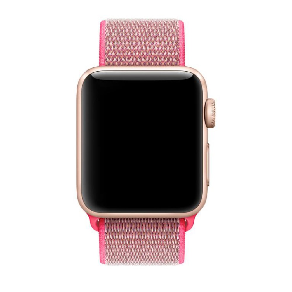 Nylon Loop Armband Justerbart Apple Watch 42/44/45/46/49 mm Rosa