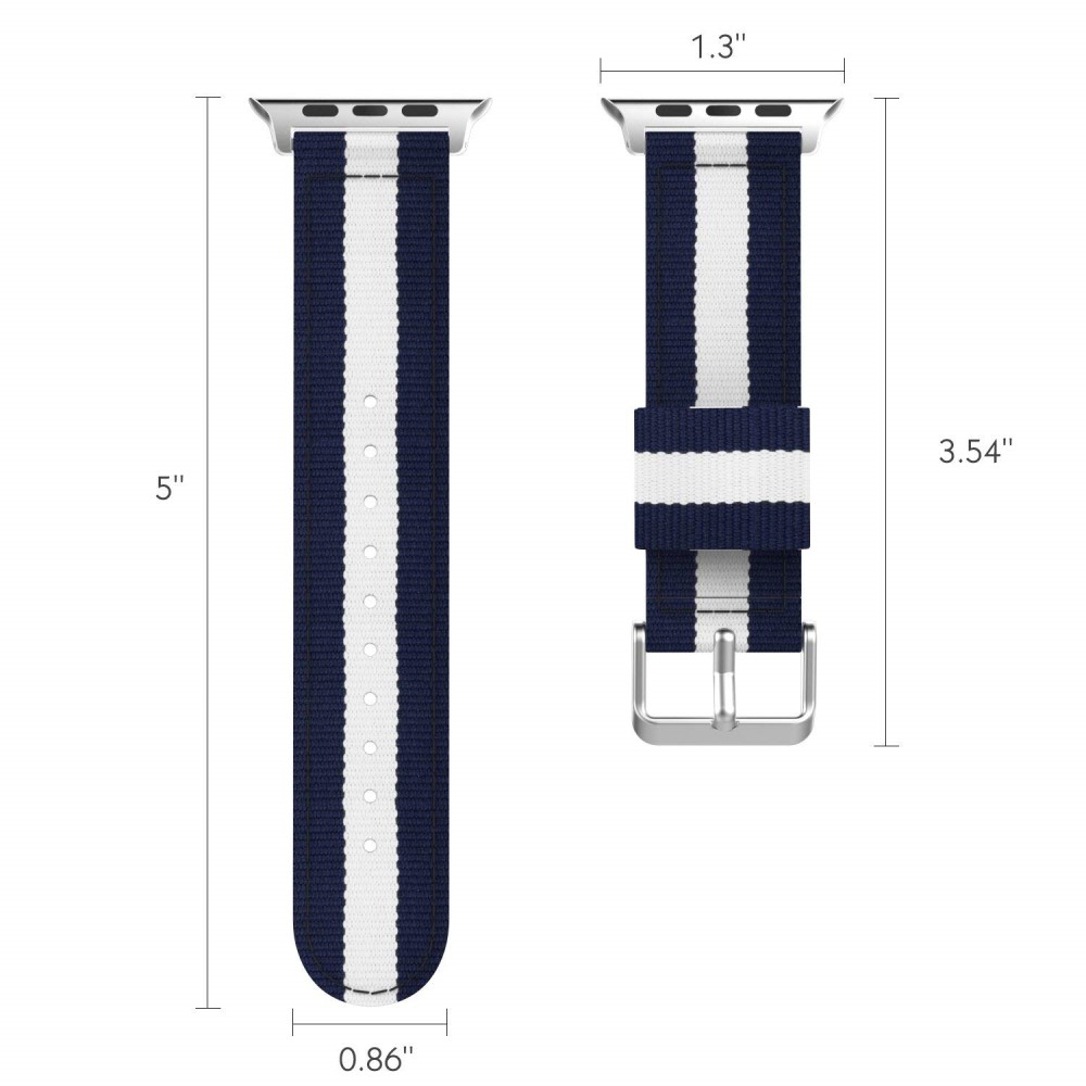  Nylon Armband Med Vertikal Design Apple Watch 42/44/45/46/49 mm