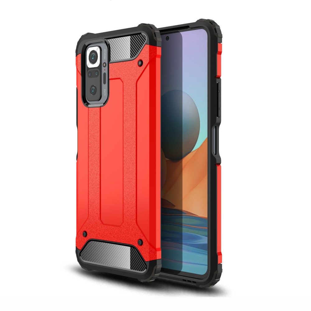  Xiaomi Redmi Note 10 Pro - Shockproof Armor Hybrid Skal - Röd