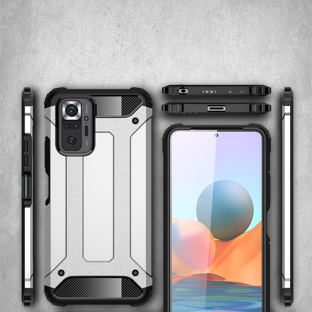  Xiaomi Redmi Note 10 Pro - Shockproof Armor Hybrid Skal - Röd