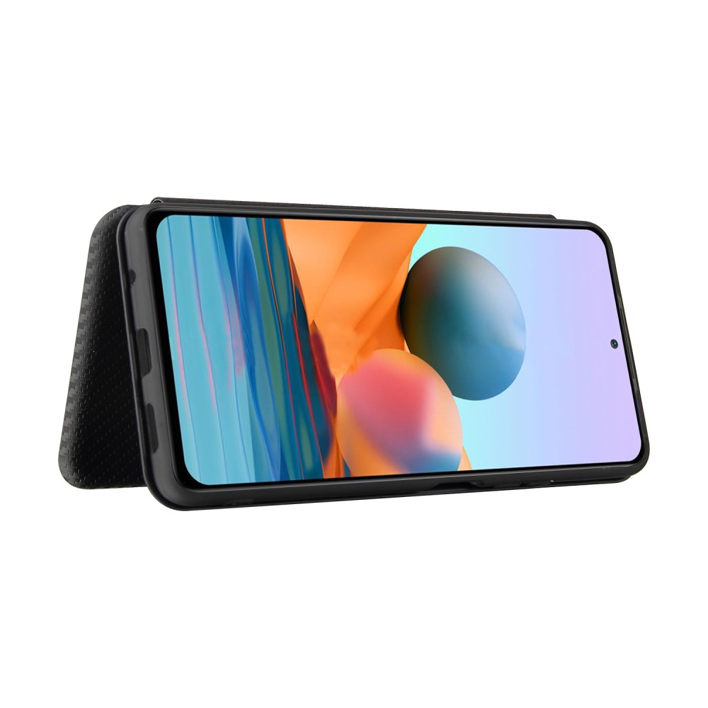  Xiaomi Redmi Note 10 Pro - Kolfiber Textur Fodral - Svart