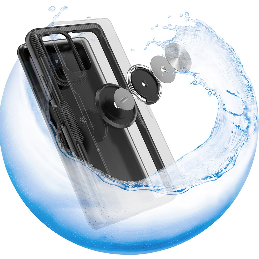  Xiaomi Redmi Note 10 Pro - Hybrid Ring Skal - Blå/Svart
