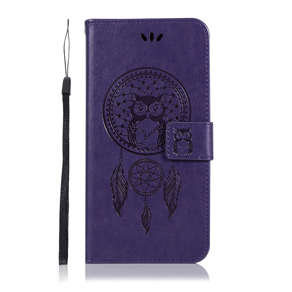  Xiaomi Redmi Note 10 Pro - Owl Dream Catcher Läder Fodral - Lila