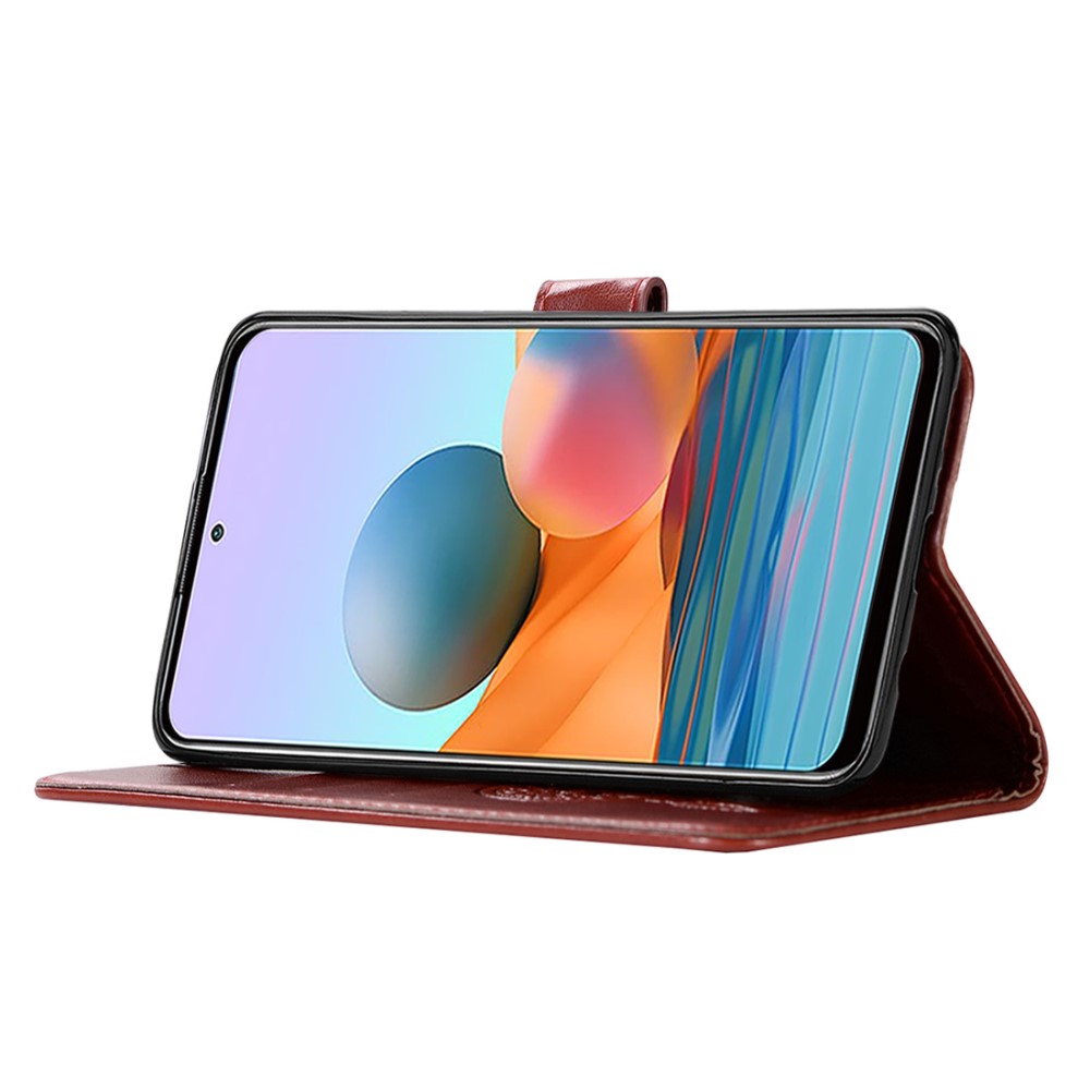  Xiaomi Redmi Note 10 Pro - Owl Dream Catcher Läder Fodral - Brun
