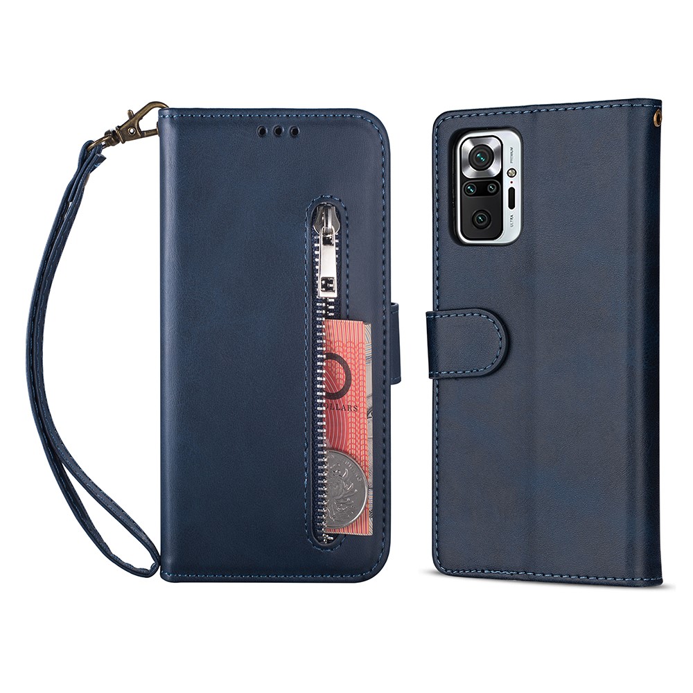  Xiaomi Redmi Note 10 Pro - Multifunktionellt Läder Fodral - Blå