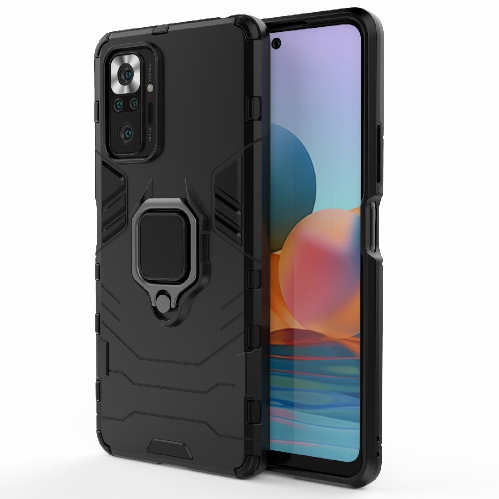  Xiaomi Redmi Note 10 Pro - Hybrid Armor Ring Skal - Svart
