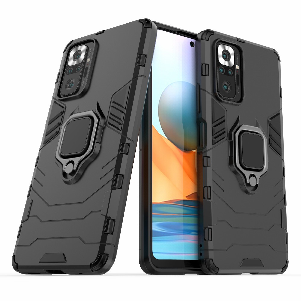  Xiaomi Redmi Note 10 Pro - Hybrid Armor Ring Skal - Svart