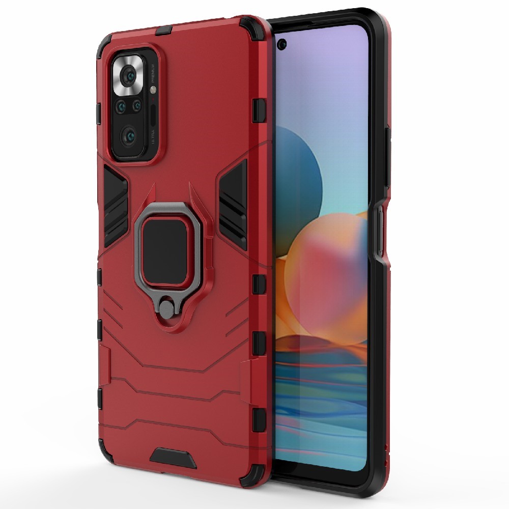  Xiaomi Redmi Note 10 Pro - Hybrid Armor Ring Skal - Röd
