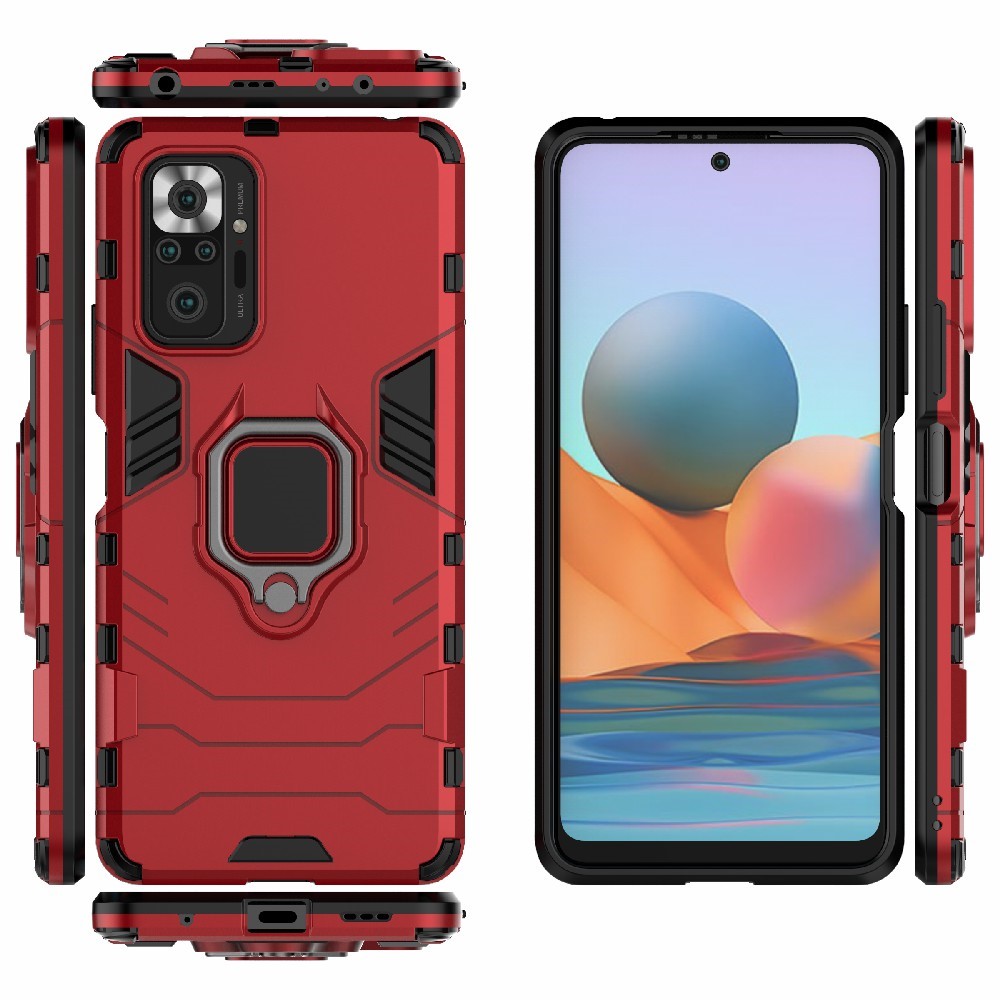  Xiaomi Redmi Note 10 Pro - Hybrid Armor Ring Skal - Röd