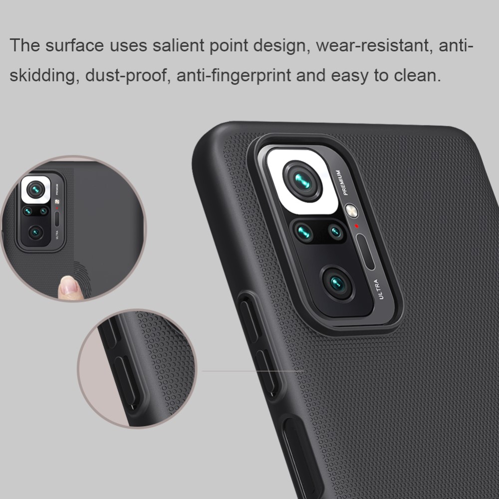 NILLKIN Xiaomi Redmi Note 10 Pro - NILLKIN Shield Frostat Skal - Svart