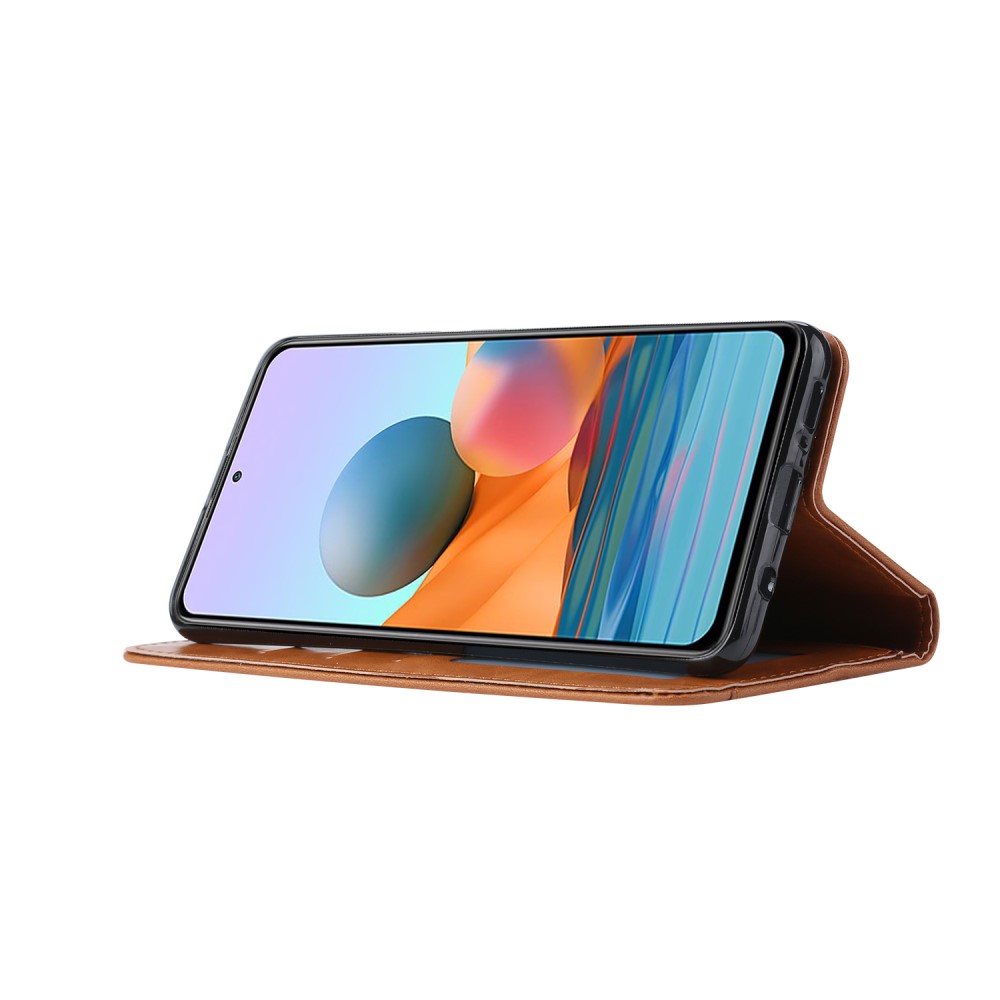  Xiaomi Redmi Note 10 Pro - Läder Flip Fodral - Vinröd