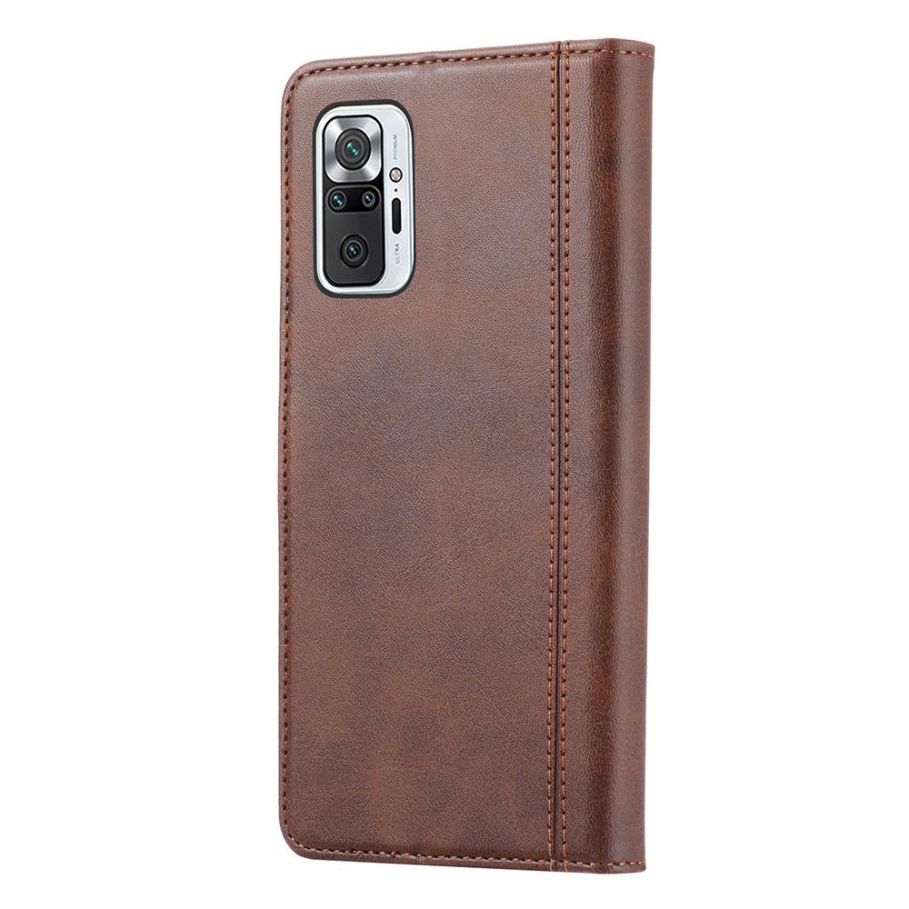  Xiaomi Redmi Note 10 Pro - Premium Läder Fodral - Brun
