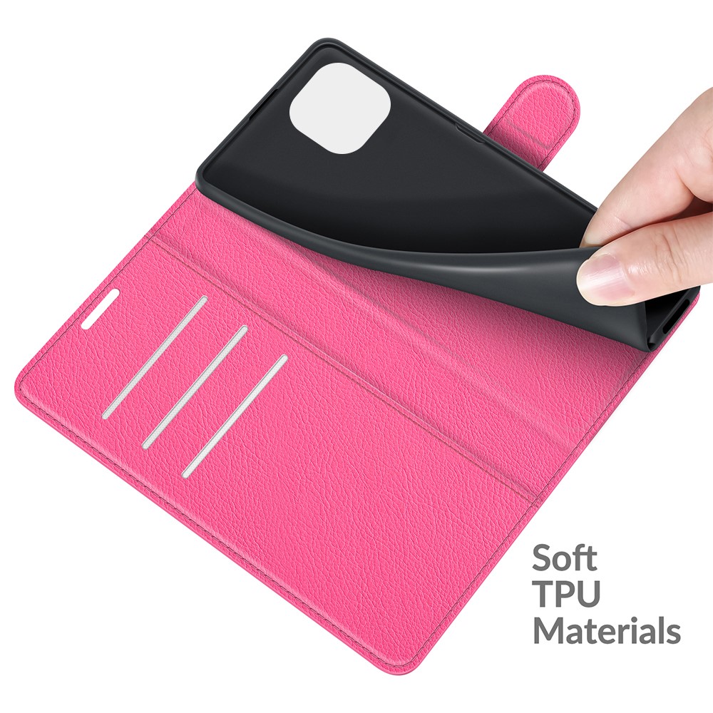  Xiaomi Mi 11 Lite - Litchi Läder Fodral - Rosa