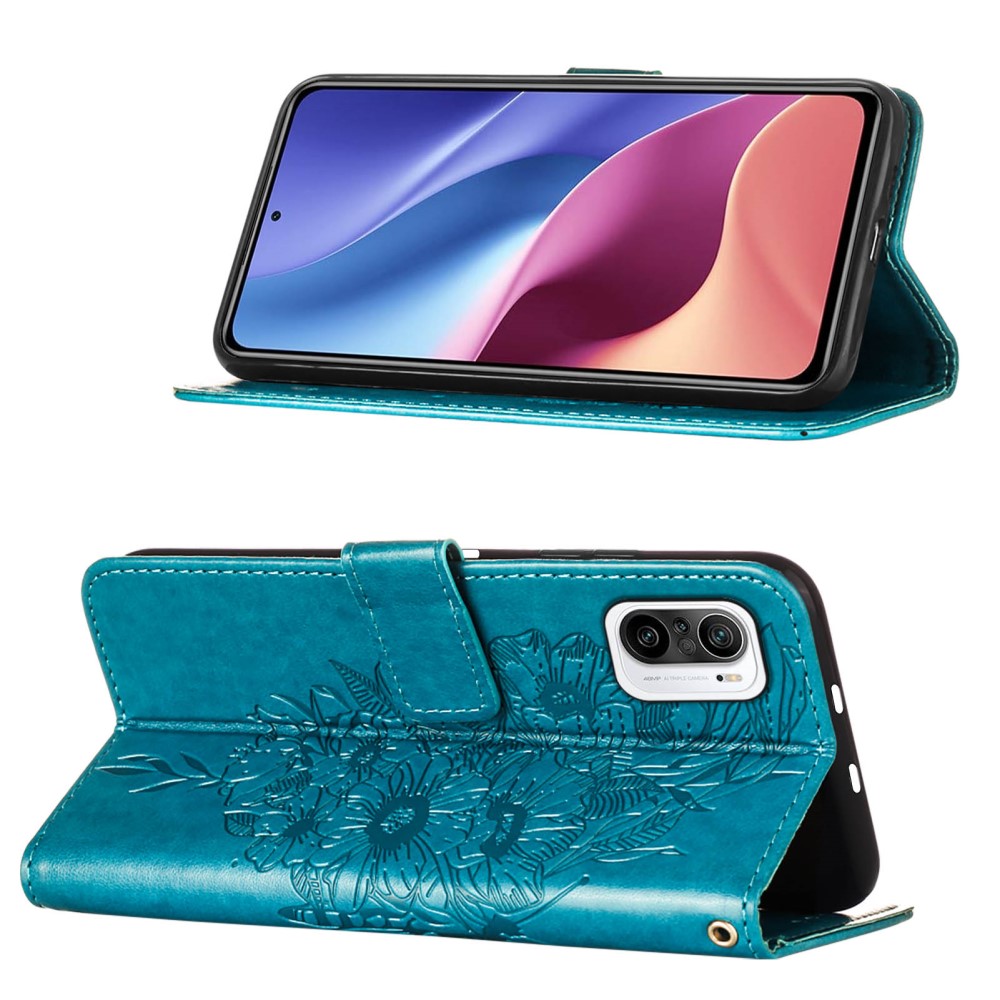  Xiaomi Mi 11i - Butterfly Läder Fodral - Blå