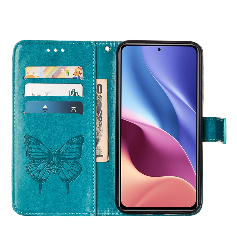  Xiaomi Mi 11i - Butterfly Läder Fodral - Blå