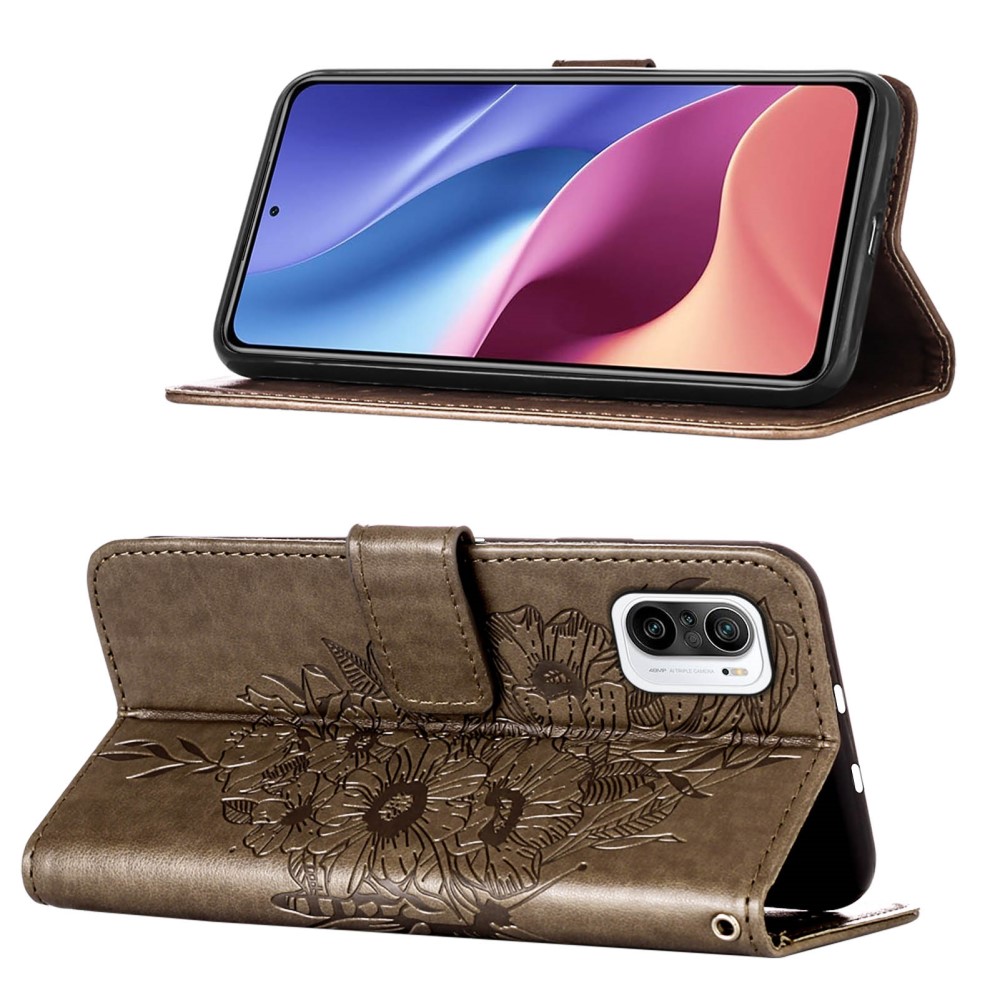  Xiaomi Mi 11i - Butterfly Läder Fodral - Grå