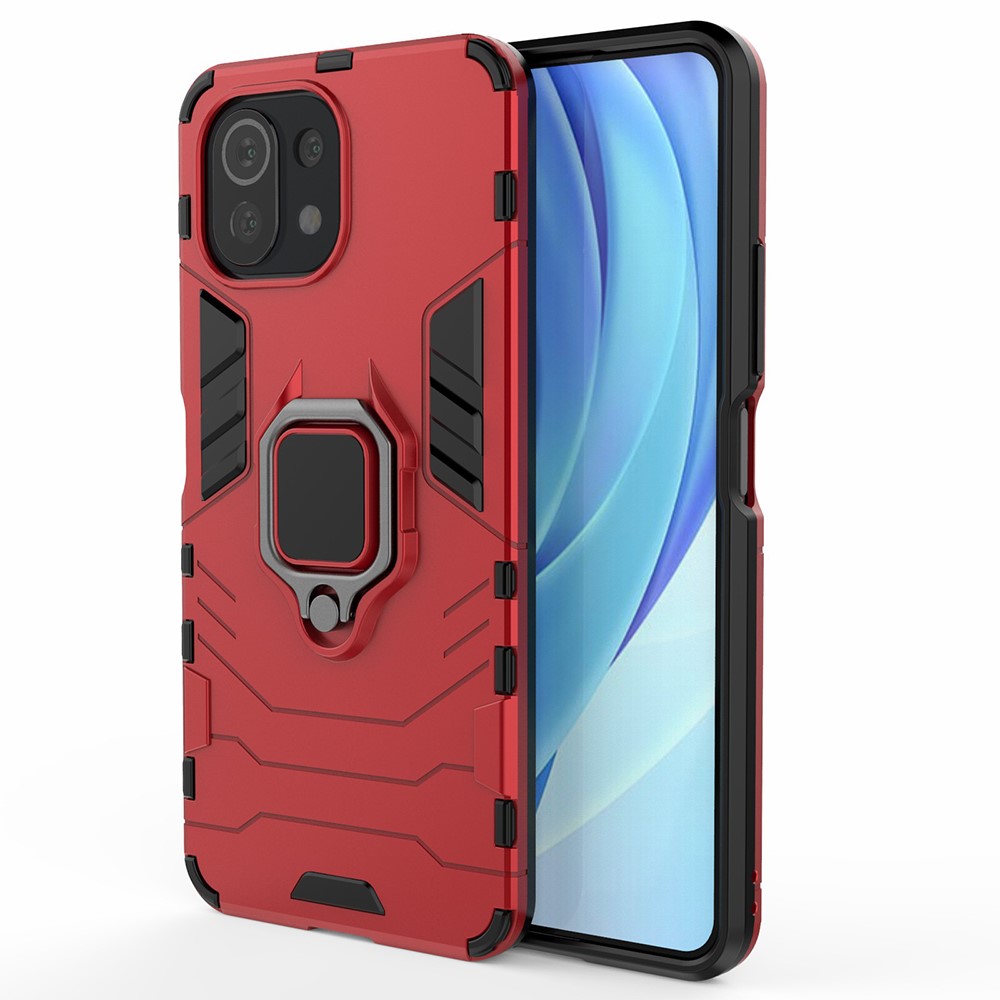  Xiaomi Mi 11 Lite - Hybrid Ring Skal - Röd