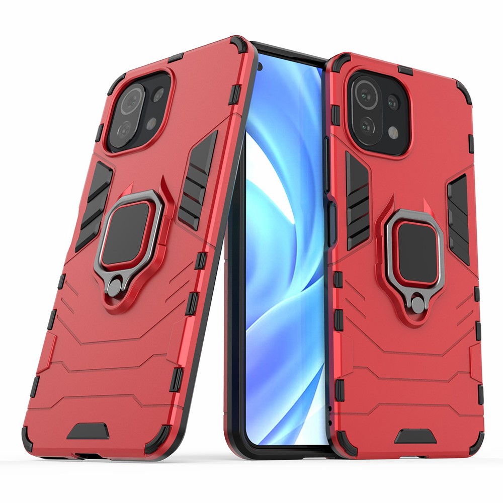  Xiaomi Mi 11 Lite - Hybrid Ring Skal - Röd
