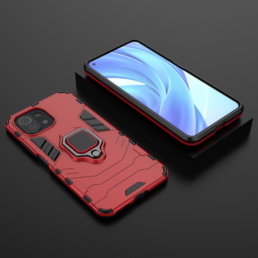  Xiaomi Mi 11 Lite - Hybrid Ring Skal - Röd