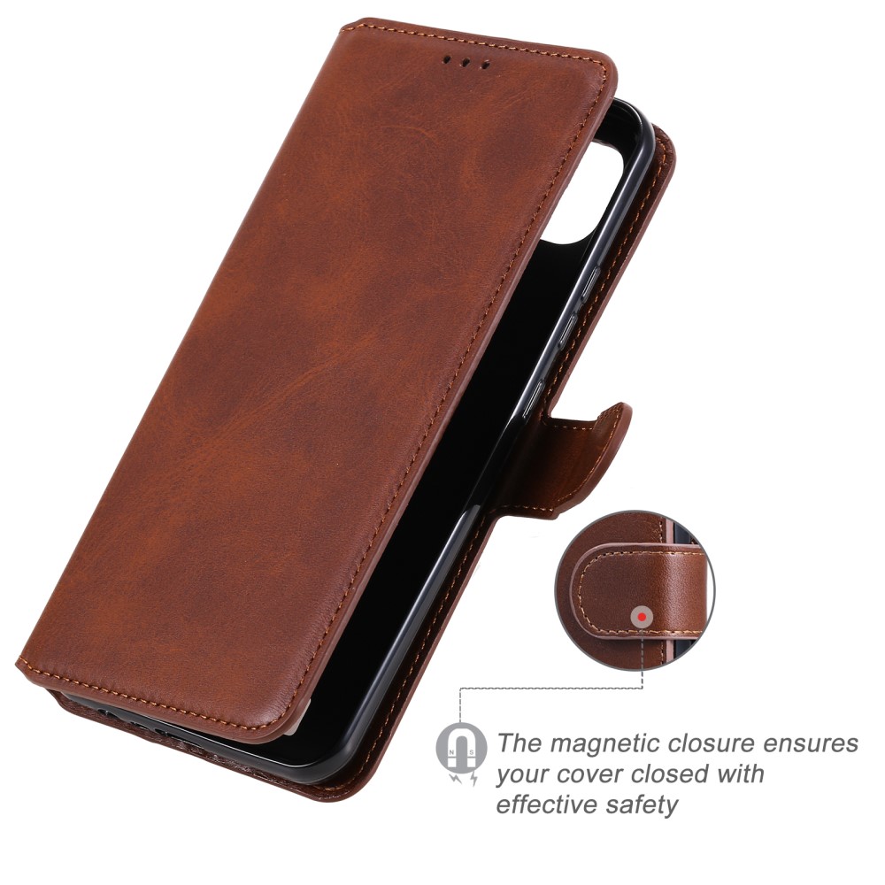  Realme C21 - Solid Läder Fodral - Brun