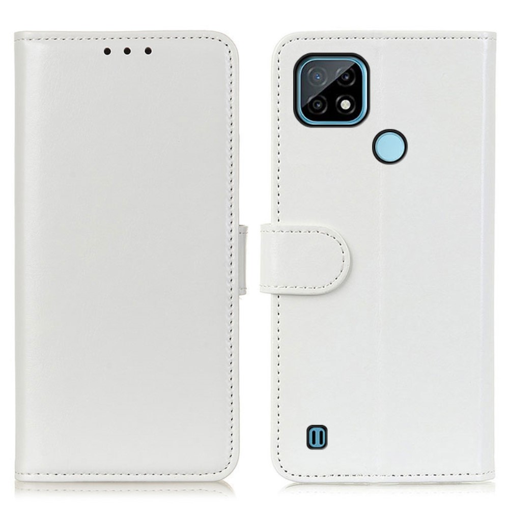  Realme C21 - Crazy Horse Läder Fodral - Vit